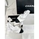 Chanel White Lace-Up Sandals with Delicate Round Toe