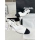 Chanel White Lace-Up Sandals with Delicate Round Toe