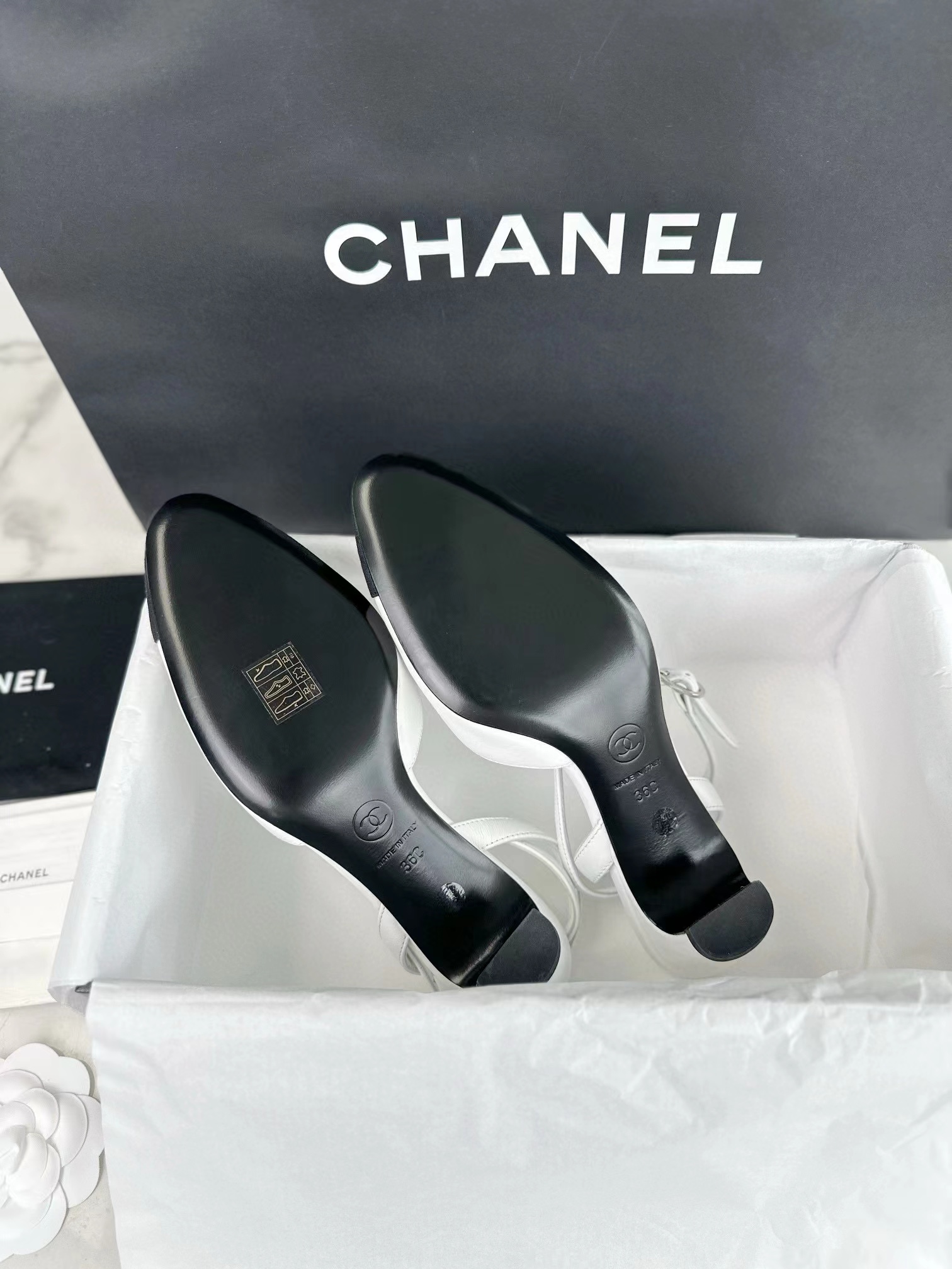 Chanel White Lace-Up Sandals with Delicate Round Toe