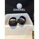 Chanel Black and Gold Espadrilles Slides