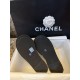 Chanel Black and Gold Espadrilles Slides