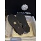 Chanel Black Satin Platform Fish Mouth Sandals: Imported Twill Satin Upper, TPU Outsole, Rhinestone Embellishments ,7.5cm Heel 