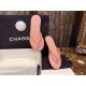 Chanel Pink Chain Link Thong Sandals: Summer Must-Have! Plush Insole, Gold Logo Embroidery, 18K Gold-Plated Chain, Superior Craftsmanship


