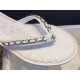 Chanel White Chain Link Thong Sandals