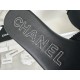 Chanel Black Double C Embroidered Slides: Featuring a Striking Black and White Color Block Design on the Upper, Karen Satin Fabric with Imported Thread Embroidery, Finished with a White Leather Sole. 