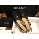 Chanel Classic 7cm Slingback in Black Sheepskin and Satin