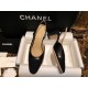 Chanel Classic 7cm Slingback in Black Sheepskin and Satin