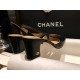 Chanel Classic 7cm Slingback in Black Sheepskin and Satin