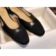 Chanel Classic 7cm Slingback in Black Sheepskin and Satin