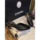 Chanel Glossy Patent Leather Slingback High Heels: Ultra-Black, Ultra-Shiny, and Ultra-Soft So Black Leather, with Pure Steel Hardware and Italian Leather Sole