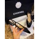 Chanel Black Diamond Pattern Flat Slingback: Imported Lamb Leather with Patchwork Cow Patent Leather Toe, 