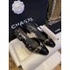 Chanel Woolen Glitter High Heel Slingbacks: Autumn and Winter Demand Woolen Fabric Plus Bling-Bling Elements