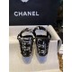 Chanel Woolen Glitter High Heel Slingbacks: Autumn and Winter Demand Woolen Fabric Plus Bling-Bling Elements