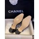 Chanel Woolen Glitter High Heel Slingbacks: Autumn and Winter Demand Woolen Fabric Plus Bling-Bling Elements