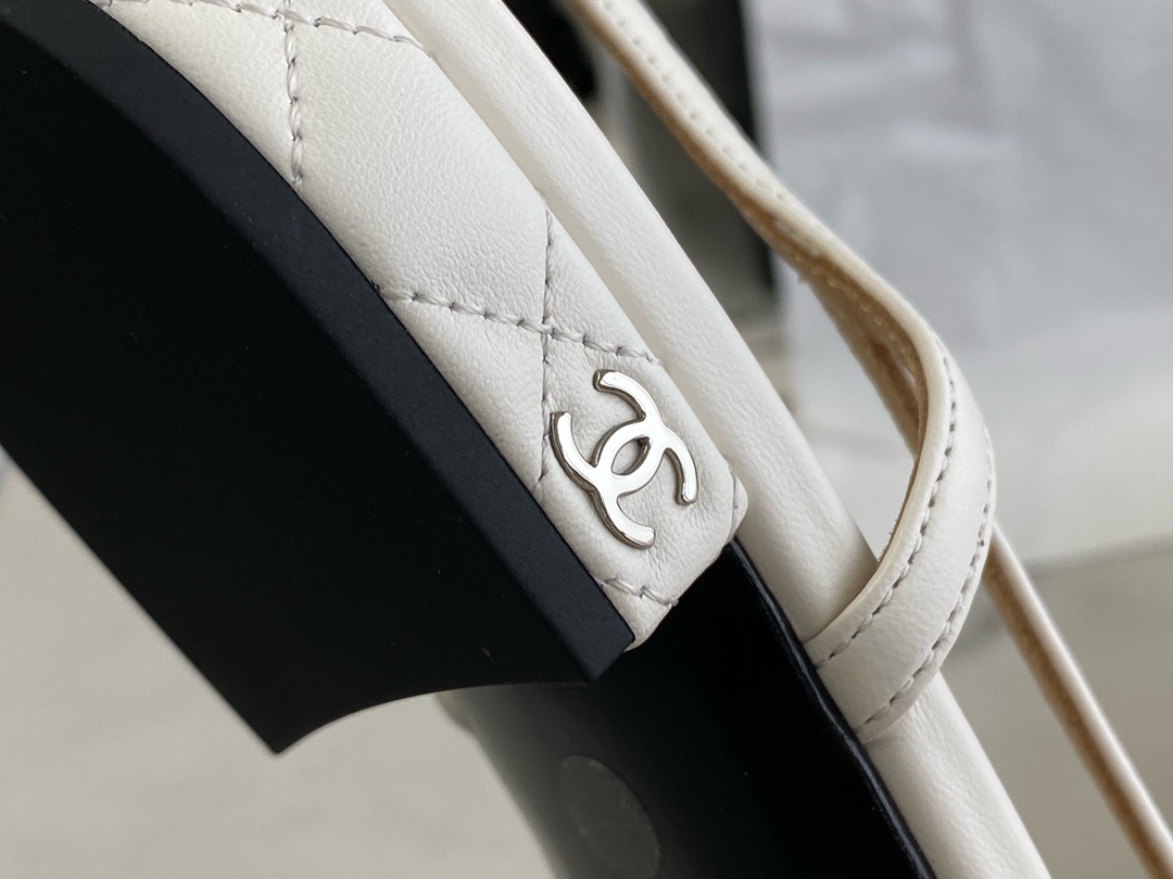 Chanel White Diamond Pattern Flat Slingback: Imported Lamb Leather Patchwork with Cow Patent Leather, 