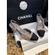 Chanel Grey-Pink Tweed High Heel Slingback: Multiple Fiber Weave Fabric with Satin Patchwork, Ultra-Soft Grey-Pink Coarse Tweed with Matching Sheepskin Lining