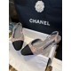 Chanel Grey-Pink Tweed Flat Slingback: Soft and Gentle Color Combination, Smooth Silhouette, 