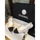 Chanel Lamb Leather Sequin Tweed Flat Slingback with Low Heel Height