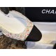 Chanel Lamb Leather Sequin Tweed Flat Slingback with Low Heel Height