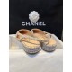 Chanel Apricot Lamb Skin Elastic Wool Flat Shoes, Silk Satin Wool Flower Patch Apricot Head Design