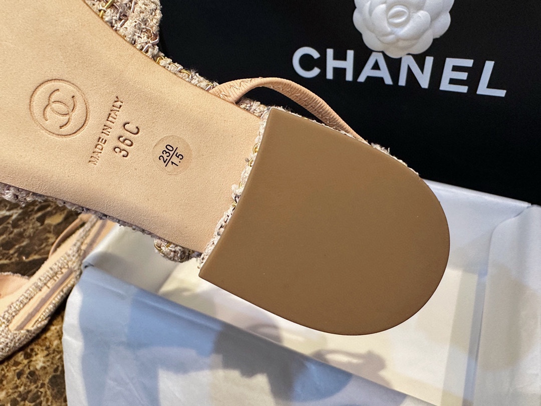 Chanel Apricot Lamb Skin Elastic Wool Flat Shoes, Silk Satin Wool Flower Patch Apricot Head Design