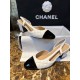 Chanel hic High Heels with White Diamond Grid and Imported Lamb Leather Patchwork Cow Patent Leather Toe