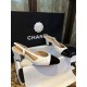 Chanel hic High Heels with White Diamond Grid and Imported Lamb Leather Patchwork Cow Patent Leather Toe