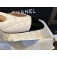 Chanel hic High Heels with White Diamond Grid and Imported Lamb Leather Patchwork Cow Patent Leather Toe