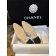 Chanel Gold Thread Tweed Flat Slingback 