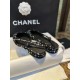 Chanel  Camellia Pattern Flat Shoes with Black and White Grids, Embellished with Sparkling Tweed, Cozy Sheepskin Lining, and Italian Imported Leather Sole.