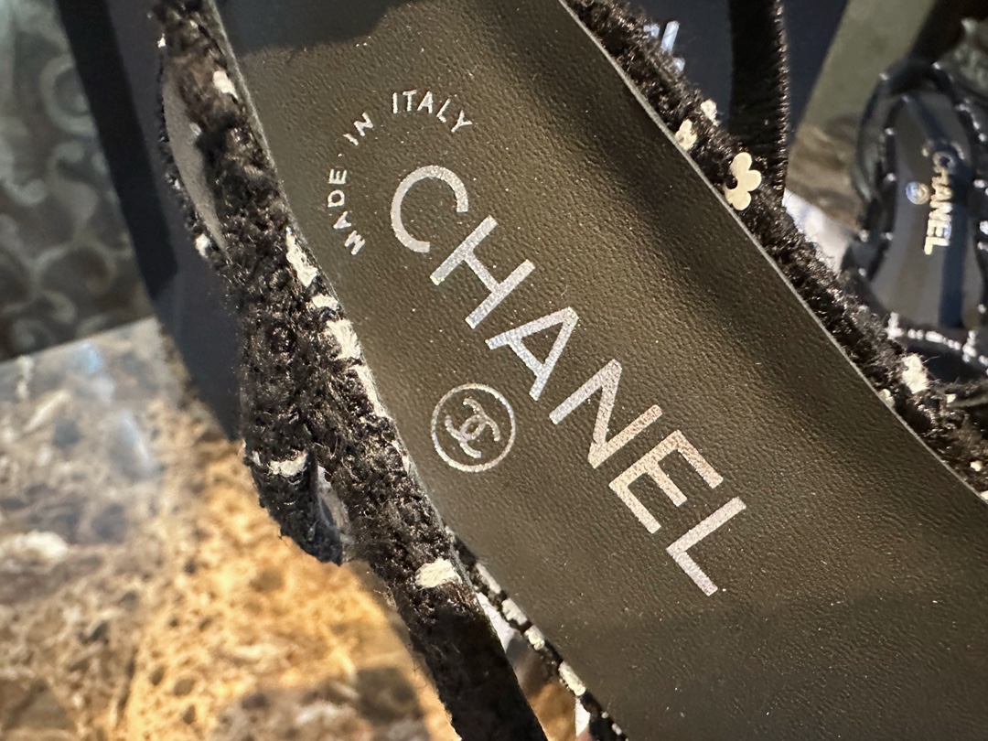 Chanel Camellia High Heels with Sparkling Sequins | Elegant Design,