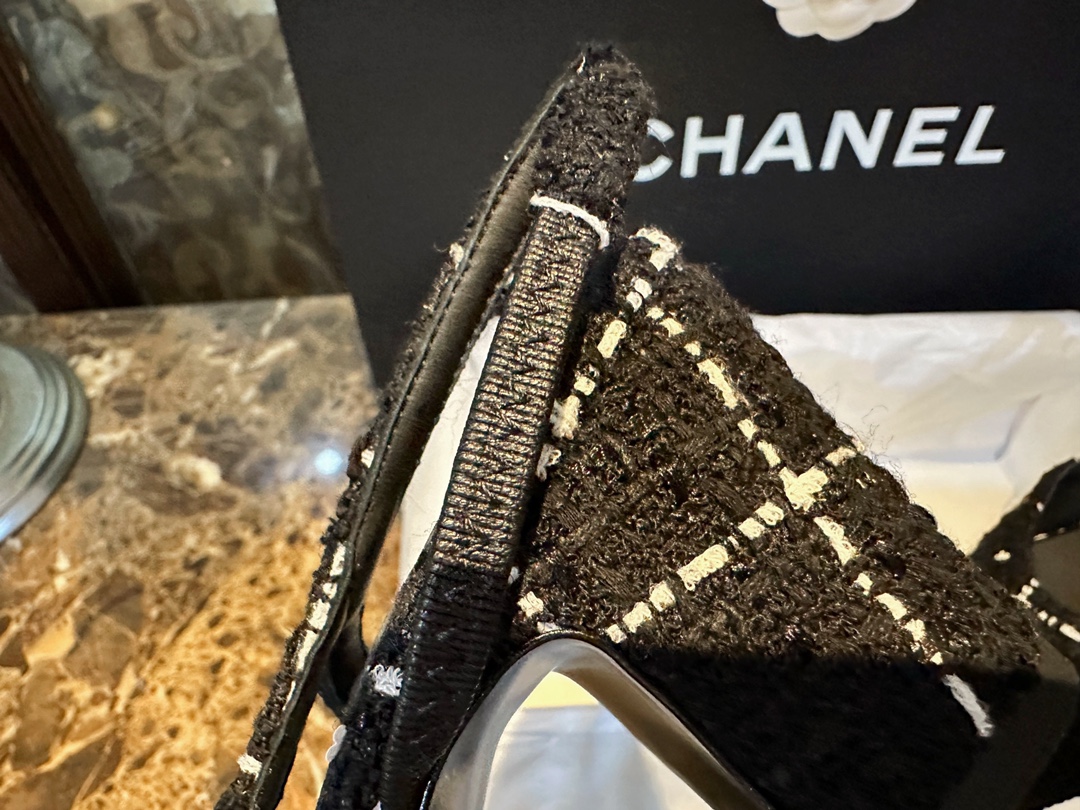 Chanel Camellia High Heels with Sparkling Sequins | Elegant Design,