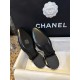 Chanel Black Tweed Flat Shoes | Tweed Fabric with Black Sheepskin and Genuine Leather Sole