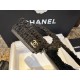 Chanel Black Tweed Flat Shoes | Tweed Fabric with Black Sheepskin and Genuine Leather Sole