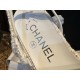 Chanel Silver Foil Coarse White Flat Shoes