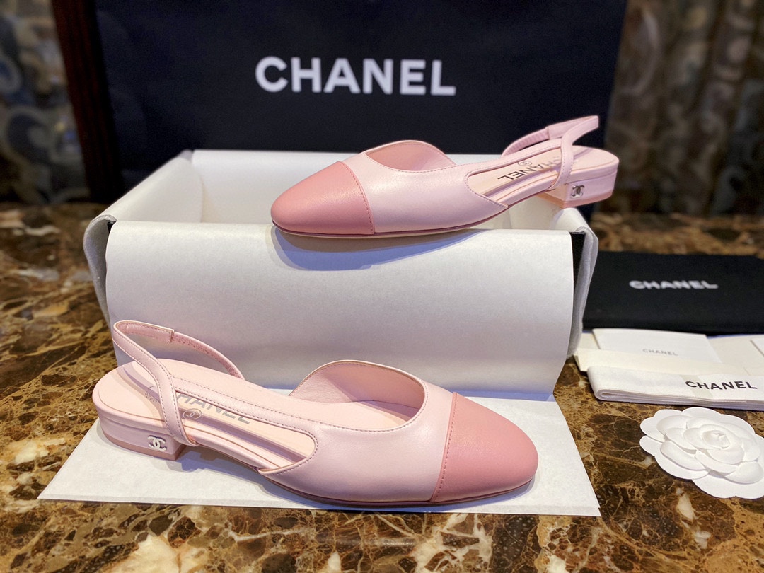 Chanel Sakura Pink Suede Flat Shoes