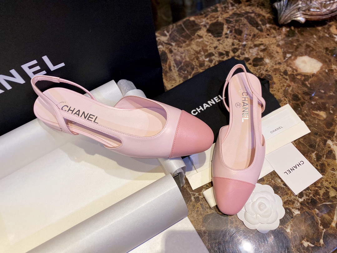 Chanel Sakura Pink Suede Flat Shoes