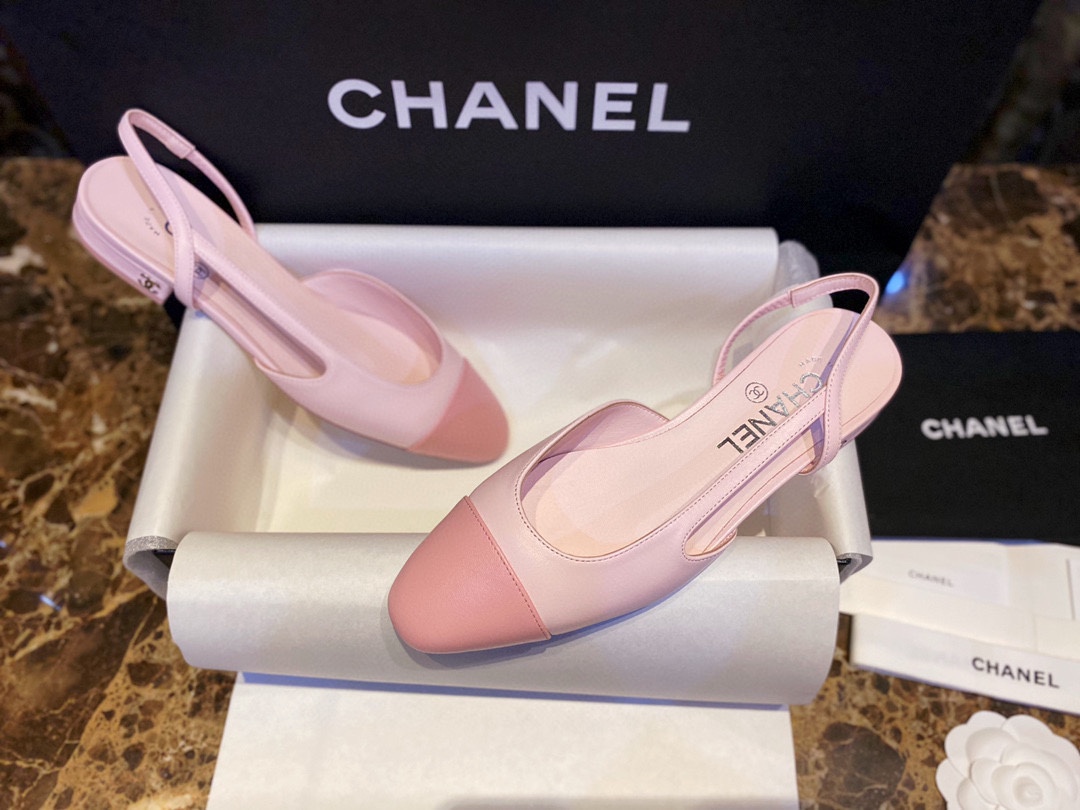 Chanel Sakura Pink Suede Flat Shoes