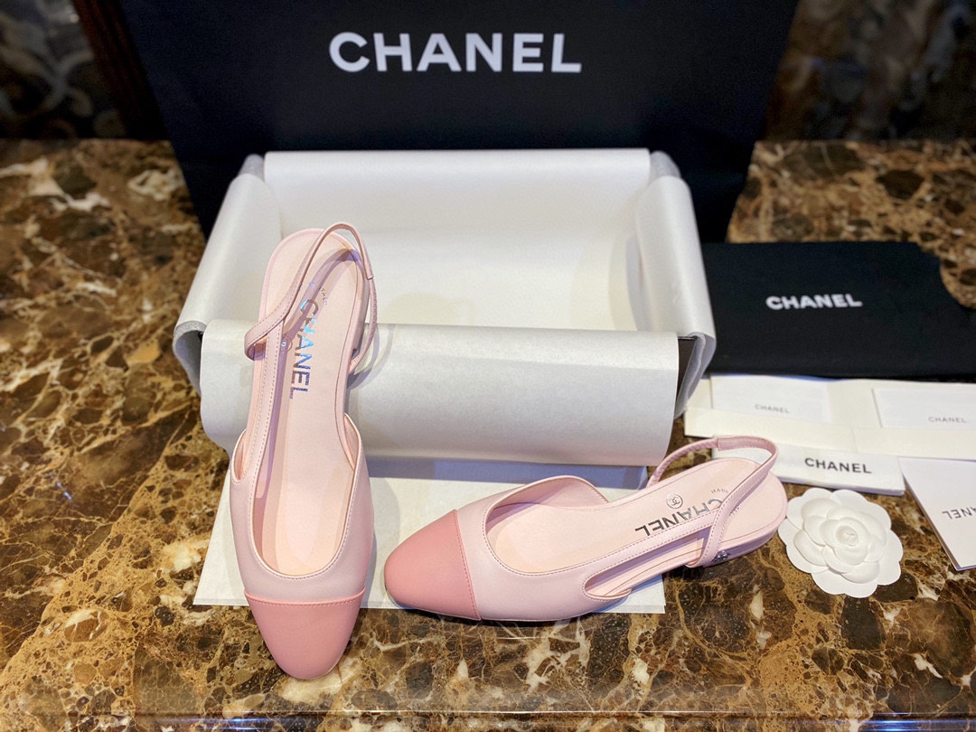 Chanel Sakura Pink Suede Flat Shoes