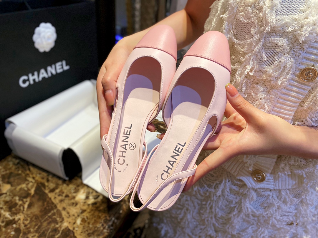 Chanel Sakura Pink Suede Flat Shoes