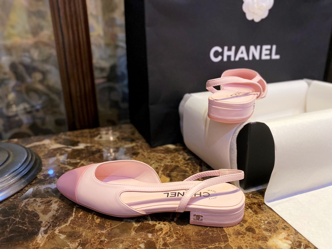 Chanel Sakura Pink Suede Flat Shoes