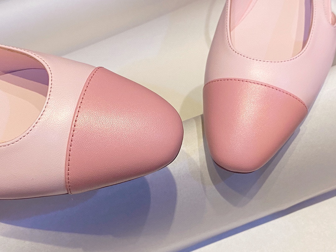 Chanel Sakura Pink Suede Flat Shoes