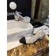 Chanel Silver Glitter Strappy Sandals with 6.5cm Heel Height 