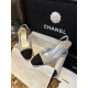 Chanel Silver Glitter Strappy Sandals with 6.5cm Heel Height 