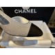 Chanel Silver Glitter Strappy Sandals with 6.5cm Heel Height 