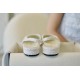 Chanel White Woolen Low Heel Slingback