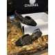 Chanel Black Rainbow Woven Floral Flat Shoes | Woolen Weave with Sparkling Sequins