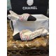 Chanel Chunky Bouclé Floral Slingback Flats - Soft Pink Texture