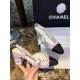 Chanel Pink Bouclé Floral High Heel Slingback 