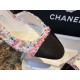 Chanel Pink Bouclé Floral High Heel Slingback 